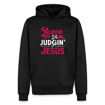 Überlassen Sie das Urteil Jesus - Männer Premium Bio Hoodie - Schwarz - Vorne - Nico (187cm)