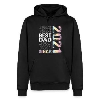 Meilleur papa du monde depuis la fête des pères 2021 - Sweat à capuche Premium bio Homme - noir - Devant - Nico (187cm)