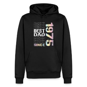 Meilleur papa du monde depuis 1975 Fête des pères - Sweat à capuche Premium bio Homme - noir - Devant - Nico (187cm)