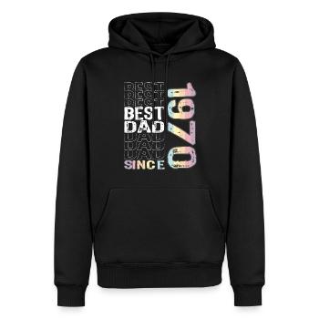 Meilleur papa du monde depuis 1970 Fête des pères - Sweat à capuche Premium bio Homme - noir - Devant - Nico (187cm)