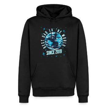 Bester Papa der Welt seit 2019 Vatertag - Männer Premium Bio Hoodie - Schwarz - Vorne - Nico (187cm)