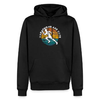Marathons sind süß Ultramarathon - Männer Premium Bio Hoodie - Schwarz - Vorne - Nico (187cm)