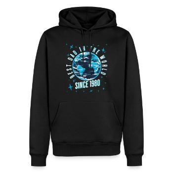 Bester Papa der Welt seit 1980 Vatertag - Männer Premium Bio Hoodie - Schwarz - Vorne - Nico (187cm)