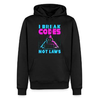 Expertise en cybersécurité des hackers éthiques - Sweat à capuche Premium bio Homme - noir - Devant - Nico (187cm)