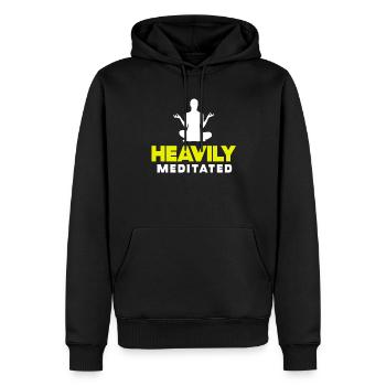 Stark meditiert - Männer Premium Bio Hoodie - Schwarz - Vorne - Nico (187cm)