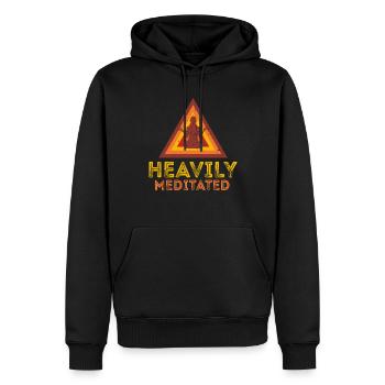 Stark meditiert - Männer Premium Bio Hoodie - Schwarz - Vorne - Nico (187cm)