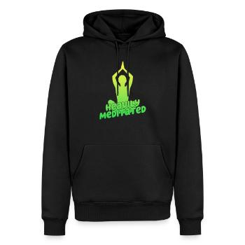 Stark meditiert - Männer Premium Bio Hoodie - Schwarz - Vorne - Nico (187cm)
