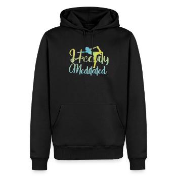 Stark meditiert - Männer Premium Bio Hoodie - Schwarz - Vorne - Nico (187cm)