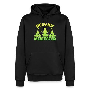 Stark meditiert - Männer Premium Bio Hoodie - Schwarz - Vorne - Nico (187cm)