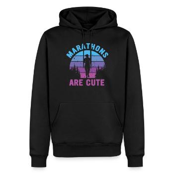 Les marathons sont mignons pour l’ultramarathon - Sweat à capuche Premium bio Homme - noir - Devant - Nico (187cm)