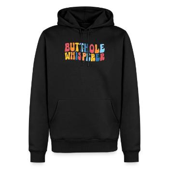 Butthole Whisperer - Men’s Premium Organic Hoodie - black - Front - Nico (187cm)