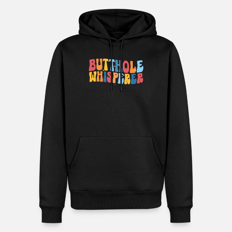 Chuchoteur de trou du cul - Sweat à capuche Premium bio Homme - noir