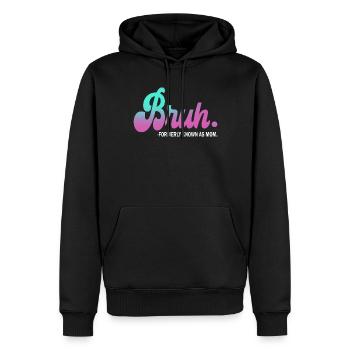 Bruh, früher bekannt als Mama - Männer Premium Bio Hoodie - Schwarz - Vorne - Nico (187cm)
