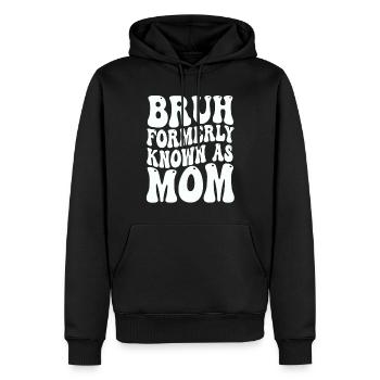Bruh, früher bekannt als Mama - Männer Premium Bio Hoodie - Schwarz - Vorne - Nico (187cm)