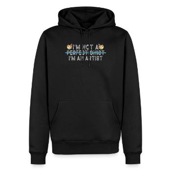 Je ne suis pas perfectionniste, je suis un artiste - Sweat à capuche Premium bio Homme - noir - Devant - Nico (187cm)