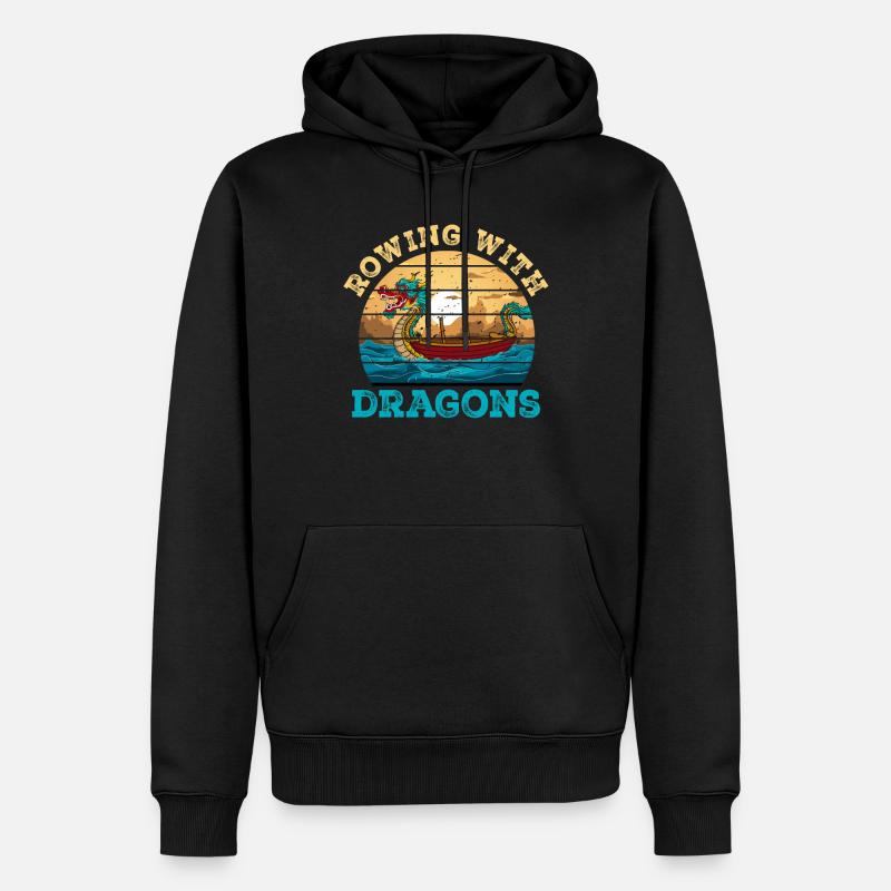 Ramer avec Dragons Dragons Dragonboat - Sweat à capuche Premium bio Homme - noir