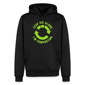 Feuille-moi seul je composte - Sweat à capuche Premium bio Homme - noir - Devant - Nico (187cm)