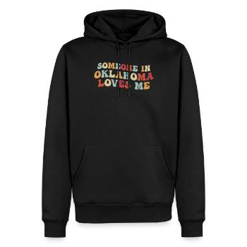 Pouces verts mains sales cœurs pleins - Sweat à capuche Premium bio Homme - noir - Devant - Nico (187cm)