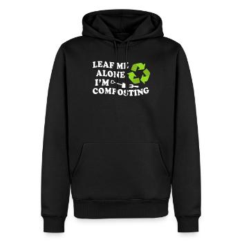 Leaf Me Alone Je composte - Sweat à capuche Premium bio Homme - noir - Devant - Nico (187cm)