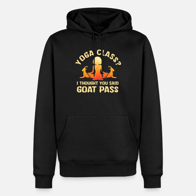 Yoga-Kurs oder Ziegenpass - Männer Premium Bio Hoodie - Schwarz