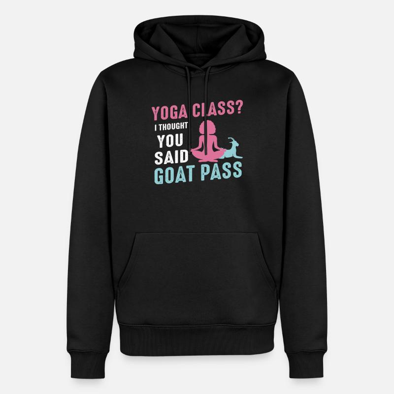 Yoga-Kurs oder Ziegenpass - Männer Premium Bio Hoodie - Schwarz