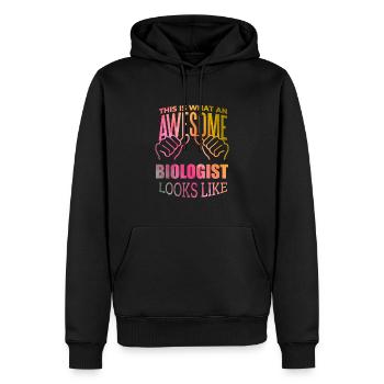 biologie - Sweat à capuche Premium bio Homme - noir - Devant - Nico (187cm)