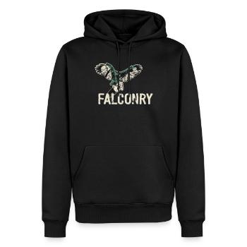Fauconnerie Oiseau Faucon Chasse Fauconnier - Sweat à capuche Premium bio Homme - noir - Devant - Nico (187cm)