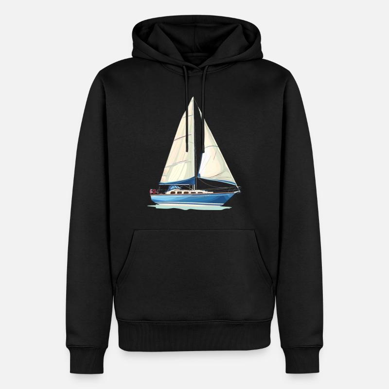 Graphismes de voilier - Sweat à capuche Premium bio Homme - noir