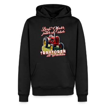 Oldtimer Traktor Landwirt Traktorliebhaber Humor - Männer Premium Bio Hoodie - Schwarz - Vorne - Nico (187cm)