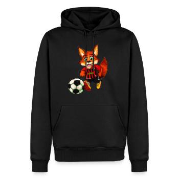  Fuchs - Männer Premium Bio Hoodie - Schwarz - Vorne - Nico (187cm)