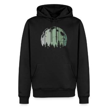 Moon forest tree retro vintage icon logo - Men’s Premium Organic Hoodie - black - Front - Nico (187cm)