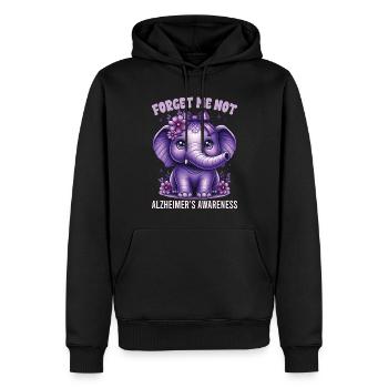 Vergiss mich nicht Alzheimer-Bewusstsein-Elefant - Männer Premium Bio Hoodie - Schwarz - Vorne - Nico (187cm)