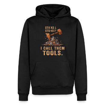 Arnis Eskrima Kali Art philippin - Sweat à capuche Premium bio Homme - noir - Devant - Nico (187cm)