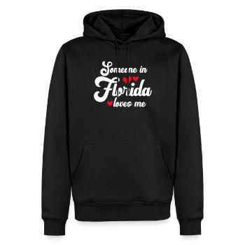 Jemand in Florida liebt mich - Männer Premium Bio Hoodie - Schwarz - Vorne - Nico (187cm)