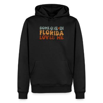 Jemand in Florida liebt mich - Männer Premium Bio Hoodie - Schwarz - Vorne - Nico (187cm)