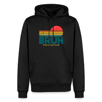 Bruh, früher bekannt als Mama - Männer Premium Bio Hoodie - Schwarz - Vorne - Nico (187cm)