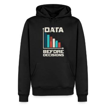 Daten vor Entscheidungsdaten oder nicht - Männer Premium Bio Hoodie - Schwarz - Vorne - Nico (187cm)