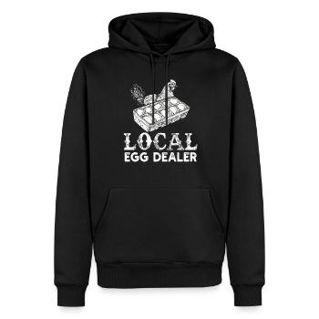 Lokaler Eierhändler Hühnerbesitzer Züchter - Männer Premium Bio Hoodie - Schwarz - Vorne - Nico (187cm)