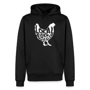 Lokaler Eierhändler Hühnerbesitzer Züchter - Männer Premium Bio Hoodie - Schwarz - Vorne - Nico (187cm)