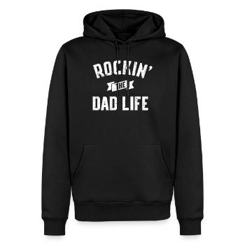 Rockin' Dad Life - Männer Premium Bio Hoodie - Schwarz - Vorne - Nico (187cm)