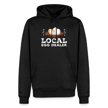 Lokaler Eierhändler Hühnerbesitzer Züchter - Männer Premium Bio Hoodie - Schwarz - Vorne - Nico (187cm)