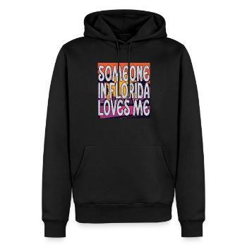 Jemand in Florida liebt mich - Männer Premium Bio Hoodie - Schwarz - Vorne - Nico (187cm)