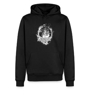 marin meme bateau pirate navigation océanique - Sweat à capuche Premium bio Homme - noir - Devant - Nico (187cm)