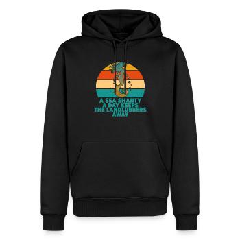 marin meme bateau pirate navigation océanique - Sweat à capuche Premium bio Homme - noir - Devant - Nico (187cm)