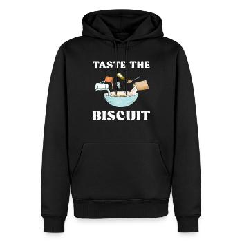 Taste The Biscuit Taste The Goodness - Men’s Premium Organic Hoodie - black - Front - Nico (187cm)