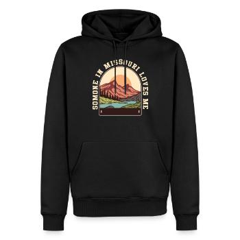 Jemand in Missouri liebt mich - Männer Premium Bio Hoodie - Schwarz - Vorne - Nico (187cm)