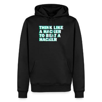 Expertise en cybersécurité de hackers éthiques - Sweat à capuche Premium bio Homme - noir - Devant - Nico (187cm)