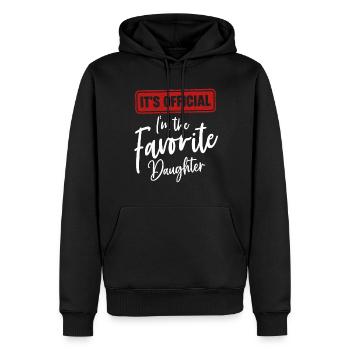 C’est officiel Je suis la fille préférée - Sweat à capuche Premium bio Homme - noir - Devant - Nico (187cm)