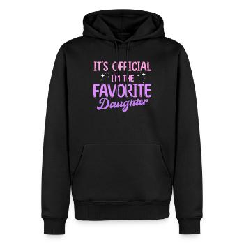 C’est officiel Je suis la fille préférée - Sweat à capuche Premium bio Homme - noir - Devant - Nico (187cm)