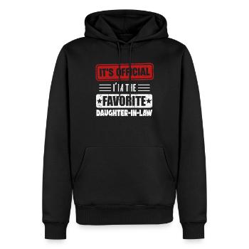 Je suis la belle-fille préférée - Sweat à capuche Premium bio Homme - noir - Devant - Nico (187cm)